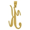 thumbnail image 2 of 10k 10kt Yellow Gold Unisex Diamond-cut Initial K Charm Pendant for Men Women, 2 of 4