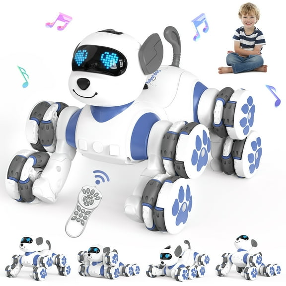 Robot Dog Interactive Toys : Remote Control Electronic Kitty Pets - Robotic Can Dancing Touch Program or Kids Age 3-10 Christmas/Birthday Surprise Gifts (BLUE)