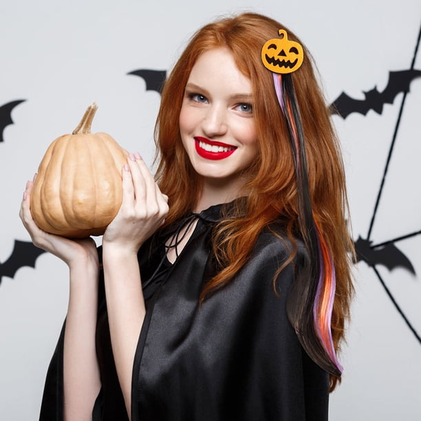 Teissuly Halloween Decor Girls' Hairpin, Cute Colorful Children's Hairpin Ghost Pumpkin Tie Horsetail Hairpin Toddler Girls' Hairpin Girls' Hairpin(5 Styles) Teissuly WER202310160018