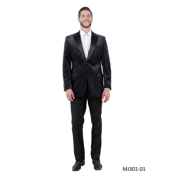 Men's Modern Fit Sport Coat w/ Satin Peak Lapel