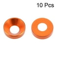 thumbnail image 2 of 10Pcs 12mm x 5mm x 3mm Aluminum Alloy Countersunk Washer Orange for Screw Bolt, 2 of 3