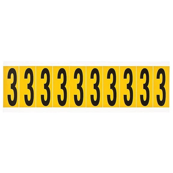 Brady Number Label,1-15/16in.H Character,Vinyl 1534-3