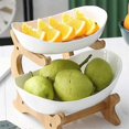 thumbnail image 2 of Fruit Plate, Living Room Kitchen Snack Plate, Modern Dried Fruit Plate Stand Cake Stand, Fruit Basket Green Three-Layer, 2 of 4