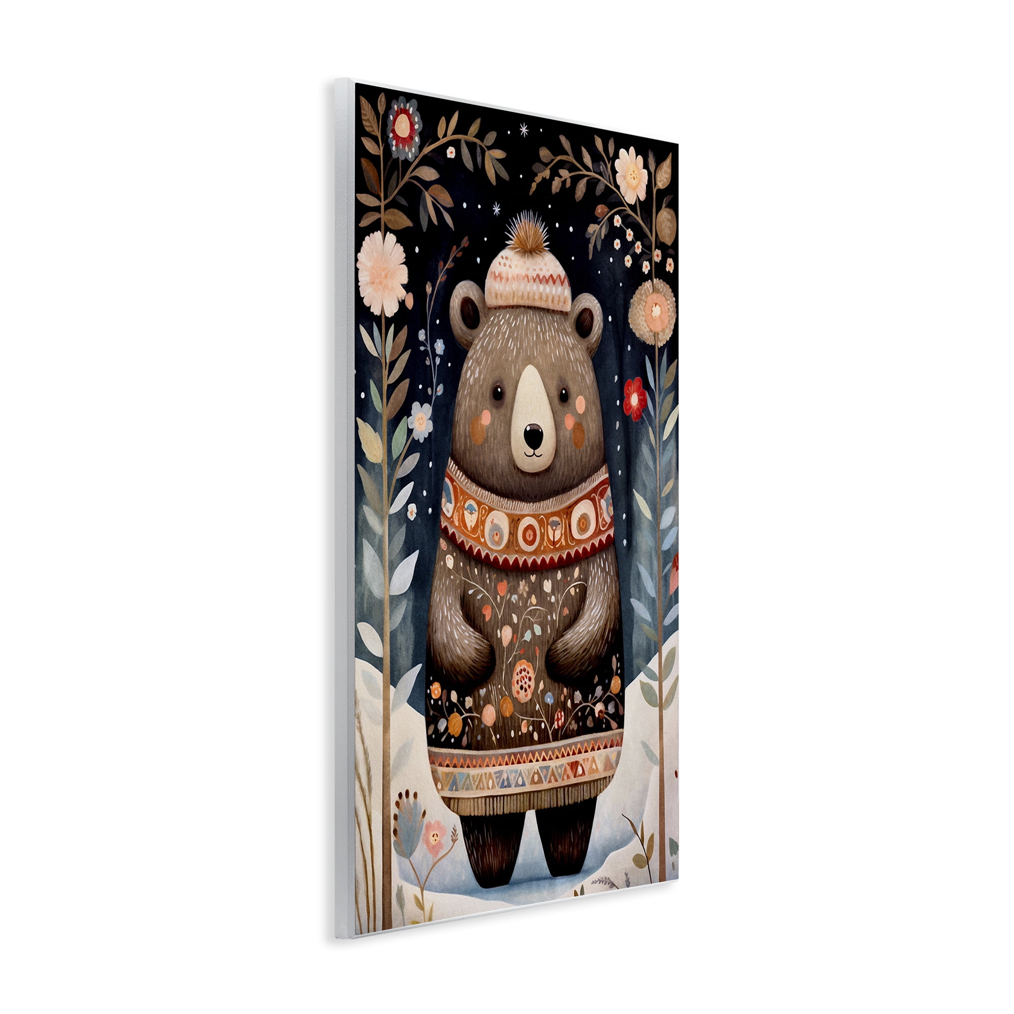 Stupell Industries Winter Woodland Bear Animals & Insects Painting Unframed Art Print Wall Art, 10 x 15