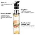 thumbnail image 3 of Cute Hamburger and French Fries Sports Bottle with Straw Stainless Steel Water Jug Portable Thermal Cup Leak-proof 1000ML, 3 of 9