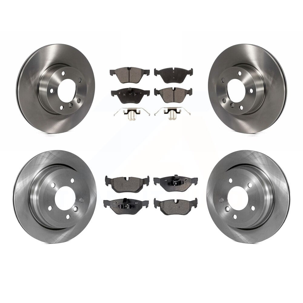 Front Rear Disc Brake Rotors And SemiMetallic Pads Kit For 2008 BMW