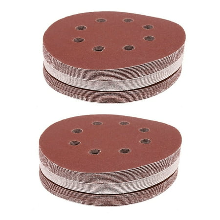 

60PCS 5 Inch 8 Hole 120 Grit Sand Disc Random Orbit Sandpaper Loop Hook for Sanding Sander
