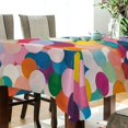 thumbnail image 5 of Yayeee Tablecloths 54" x 54" Rectangle Wrinkle Resistant Party Table Cover, Dark Colorful Circles, 5 of 8