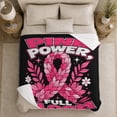 thumbnail image 5 of Pink Power Floral Ribbon Breast Cancer Awareness Empowering, Cozy Friendship Quote Scene, Warm Flannel Blanket for Living Room and Reading Nook, Art Lovers Friendship Gift, Artistic Home Decor, 5 of 9