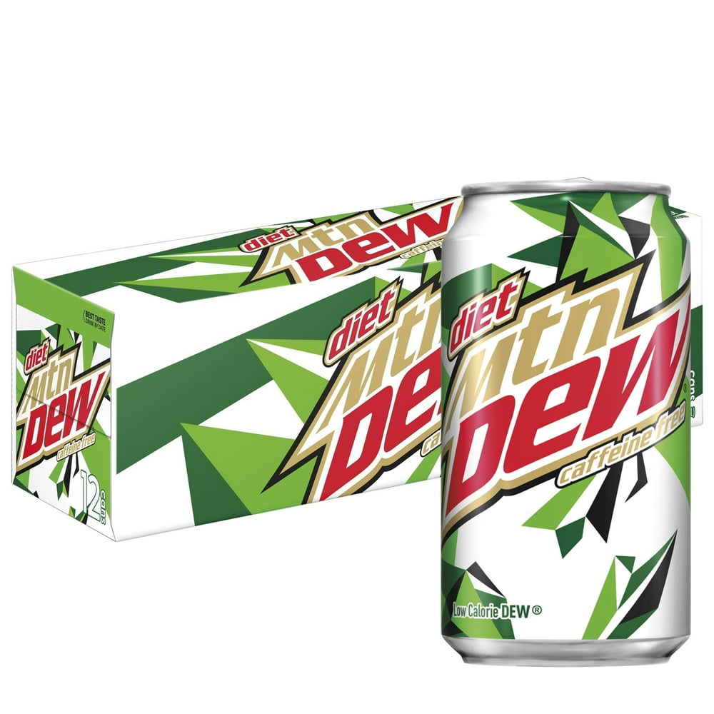 Diet Mountain Dew Caffeine Free Soda, 12 fl oz Cans, 12 Count - Walmart ...