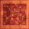 thumbnail image 1 of Ahgly Company Indoor Square Oriental Orange Asian Inspired Area Rugs, 7' Square, 1 of 1