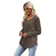 thumbnail image 6 of WIHOLL Long Sleeve Shirts for Women V Neck Tunic Tops Lightweight Womens Sweaters Fall Outfits, 6 of 12