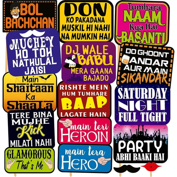 Set of 16 Wedding Ceremony Party Props,Pre Wedding Party Props, Suitable Props for Wedding Theme Party Photo Booth Props