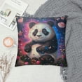 thumbnail image 2 of Orinice Panda Bear Flowers Butterflies Graphic Decorative Throw Pillow Cover for Home Couch Living Room Bed Sofa - Printed on Both Sides - 1PC 20x20in, 2 of 5
