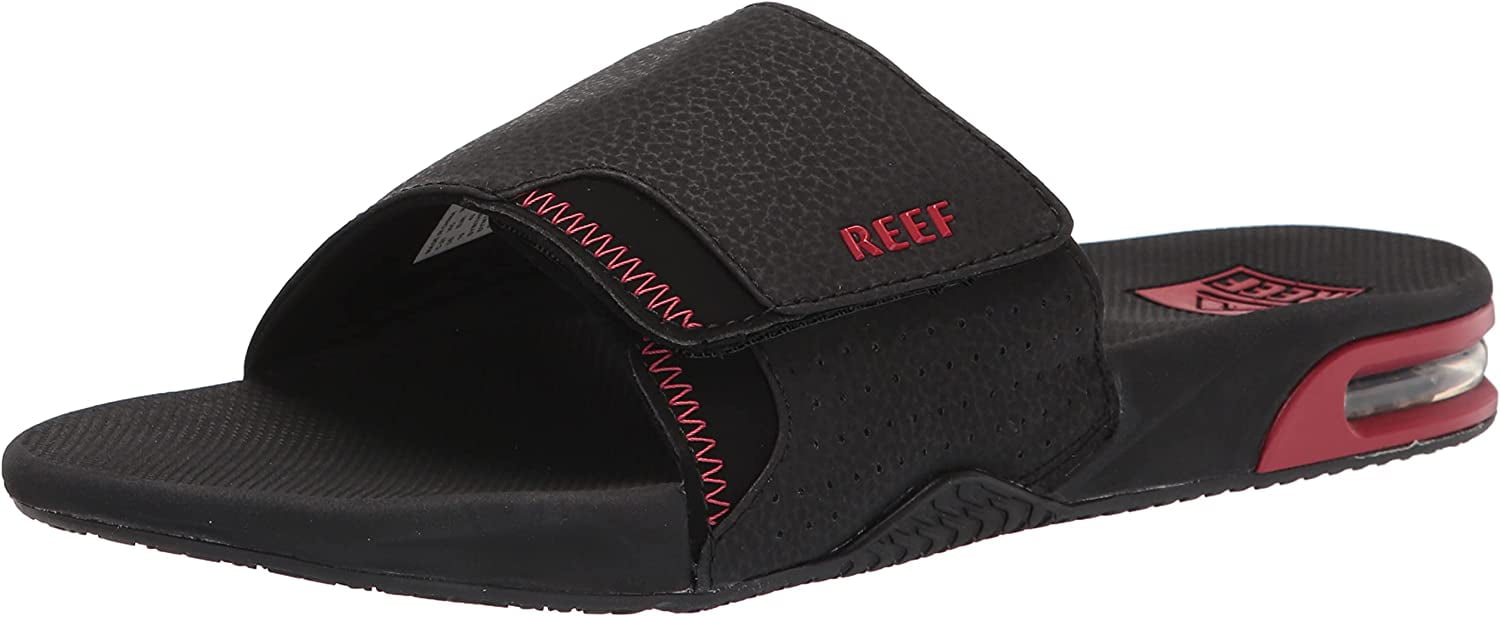 Reef Mens Fanning Slide Sandals 7 Black 
