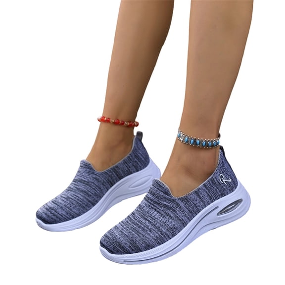 LTTVQM Orthopedic Sneakers for Women Easy Slip On 2026 Casual Everyday Walking Shoes with Breathable Mesh and Comfort Light Gray 37(US-6.5)