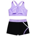 thumbnail image 4 of YiZYiF Girls Two Piece Activewear Floral Print Tank Top with Athletic Shorts Outfit Set Lavender 14, 4 of 7