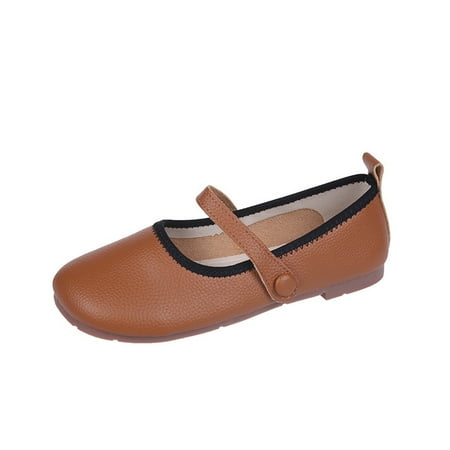 

GWAABD Trendy Shoes for Women s New Mori Retro Shallow Mouth Low Heeled Flat Shoes Student Round toe Buckle Shoes