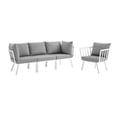 thumbnail image 2 of Modway Riverside 4-Piece Outdoor Patio Aluminum Set - White/Gray, 2 of 18