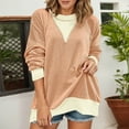 thumbnail image 4 of Crewneck Sweatshirts for Women 2025 Fall Winter Long Sleeve Casual Color Block Sweatshirt Pullover Tops, 4 of 6