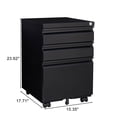thumbnail image 5 of SYNGAR 3 Drawer File Cabinet with Lock, Mobile Printer Stand with 5 Wheels, Under Desk Metal Filing Cabinet fits A4 File/Letter/Legal for Home Office, Fully Assembled, Black, D8948, 5 of 11