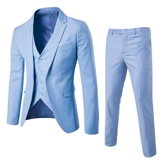 Men Shirts Suit Slim 3PCS Suit Business Wedding Party Jacket Vest & Pants Coat For Boyfriend