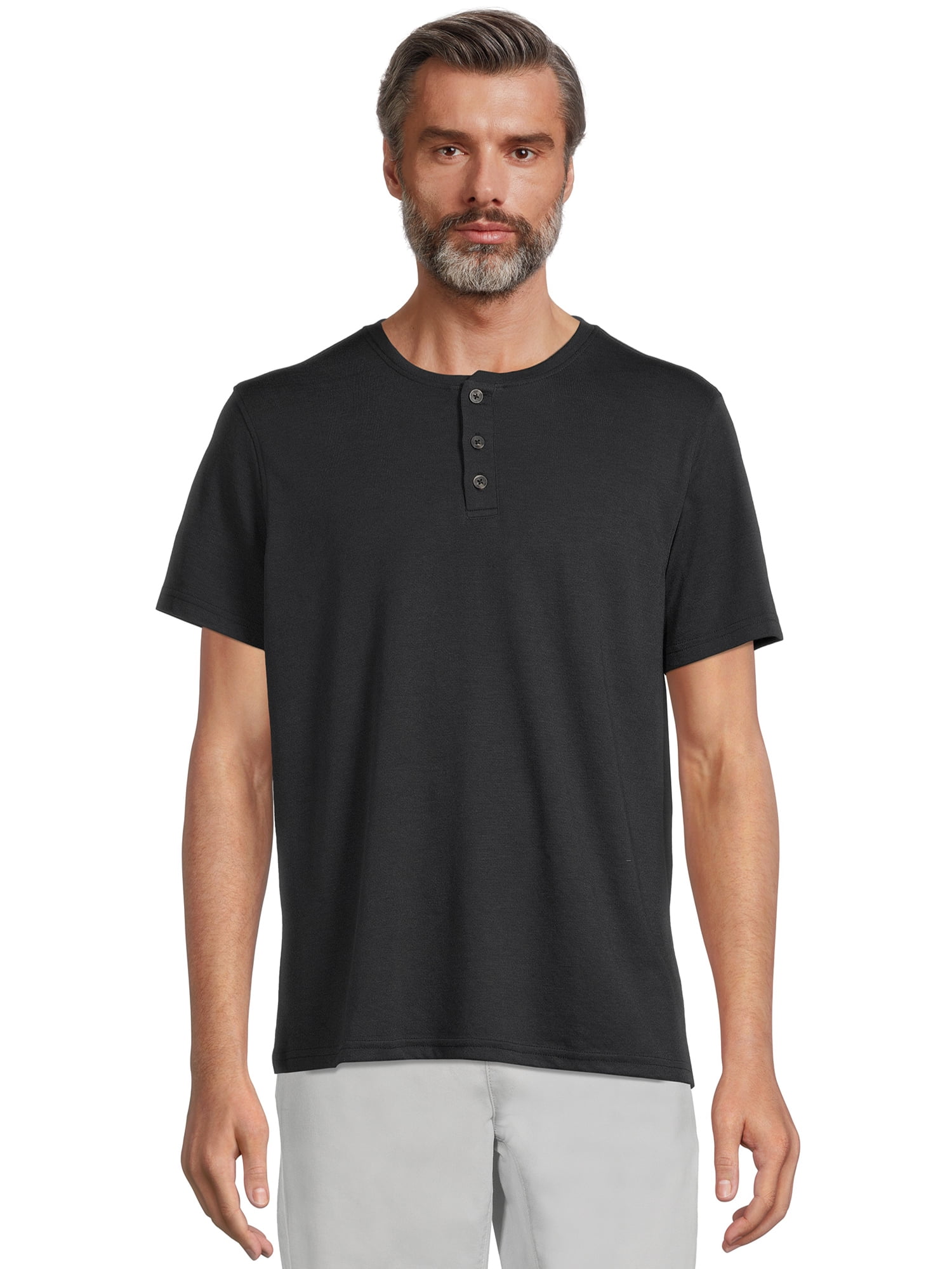 Men's Henley Tee with Short Sleeves