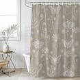 thumbnail image 3 of Beige Butterfly Botanical Bathroom Shower Curtains with 12 Hooks Polyester Waterproof Shower Curtain for Stalls and Bathtubs Summer Plants Line Art Decorative Bathroom Privacy Curtain 54x78 Inches, 3 of 8