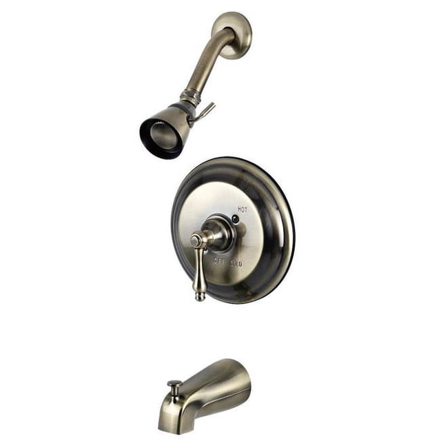 Kingston Brass KB3633AL Robinet de Baignoire et Douche Restauration, Laiton Antique