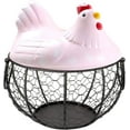 thumbnail image 1 of Creative Egg Baskets, Egg Basket with Lid and Ceramic Handles, Snack Fruit Container Kitchen Hen Decor, Storage Basket, 1 of 5