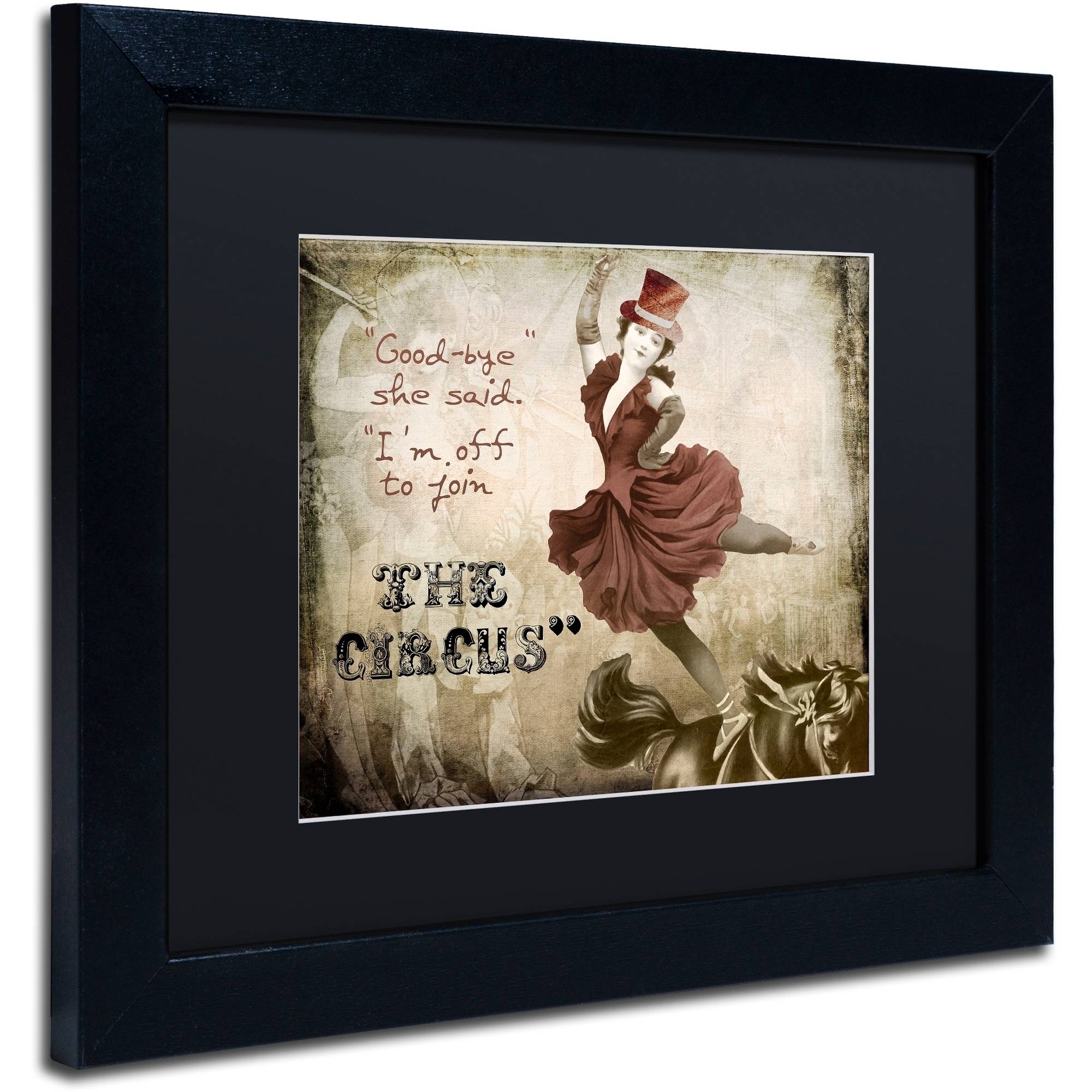 Trademark Fine Art "Join The Circus" Canvas Art by Color Bakery Black Matte, Black Frame