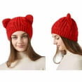 thumbnail image 4 of Winter Beanies Women's Winter Fashion Solid Color Playful Thickening Warm Knitted Hat, 4 of 5