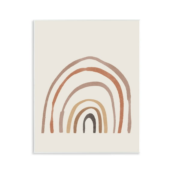 Stupell Industries Quirky Neutral Rainbow Abstract Painting Unframed Art Print Wall Art, 11 x 14