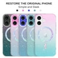thumbnail image 3 of YINLAI iPhone 16 Case 6.1",Supported Mag-safe Glitter Sparkle Phone Case,Slim Tpu Transparent Shockproof Protective Case for iPhone 16,Pink-Blue, 3 of 8