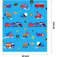 thumbnail image 6 of Kids Throw Blanket Construction Blanket for Boys, 50x60 Inch Fleece Toddler Blanket for Boys Girls, Aircrafts Trucks Cars Printed Quilt Blanket, Comfy Warm Blanket for Kids Birthday Gifts, 6 of 6