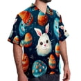 thumbnail image 2 of Easter Men's Casual Hawaiian Button Down Short Sleeve Summer Beach Printed Shirt, 2 of 6