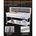 thumbnail image 3 of 96QT Commercial Food Warmer 12x8QT Electric Steam Table 12-Pans with Acrylic Shield Stainless Steel Bain Marie Countertop with Lockable Wheels for Restaurants Buffets Party 1500W, 110V, 3 of 7