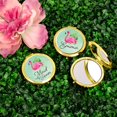 thumbnail image 2 of Koyal Wholesale Compact Mirror Maid of Honor Wedding Gift, Gold, Tropical Pink Flamingo, 1-Pack, 2 of 5