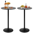 thumbnail image 1 of NiamVelo 38.9" Round Bar Table 2Pack Pub Table with Metal Base& MDF Tabletop Cocktail Table for Bistro, Home, Kitchen or Dining Room, (2, Black), 1 of 8