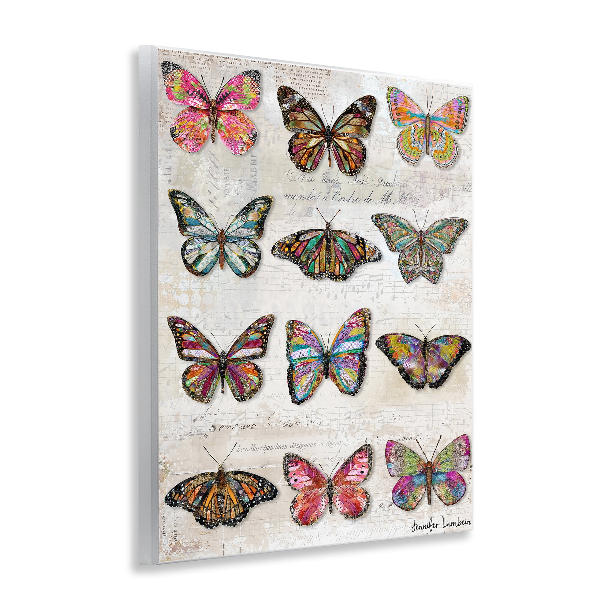 Stupell Industries Butterfly Love Vintage Studies Animals Painting Unframed Art Print Wall Art, 11 x 14