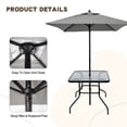 thumbnail image 4 of Outdoor Patio Dining Set for 4 People, Metal Patio Furniture Table and Chair Set with Umbrella, Black, 4 of 9