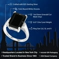 thumbnail image 2 of Gem Stone King 6.67 Cttw Black Onyx Engagement Ring for Women | 925 Sterling Silver| Emerald Cut 14X10MM | Gemstone December Birthstone | Size 9, 2 of 5