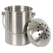 Estilo 1 Gal. Stainless Steel Compost Bin with Odor-Absorbing Filters - Silver