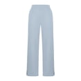 thumbnail image 4 of Tbopshirt Pants for Women Sport Casual Solid Color Fashion Elastic Waist Button Pockect Yoga Pants,Light Blue,S-XXL, 4 of 6