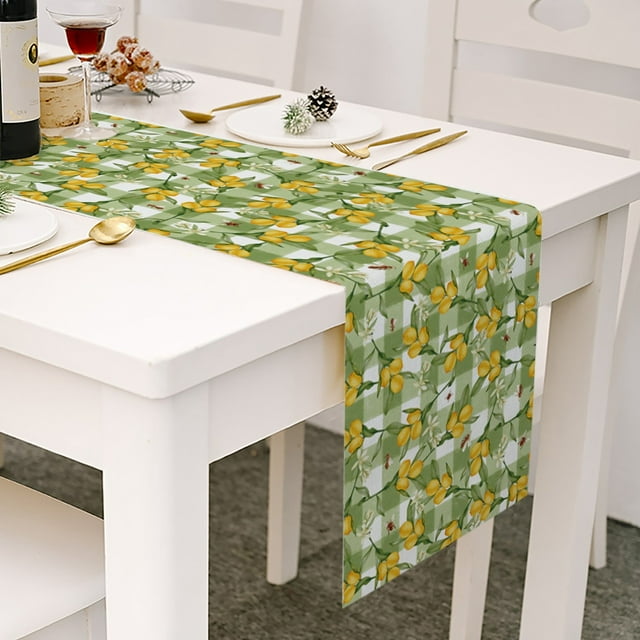 SHAGUOZHOU Petit Drapeau de Table Frais Printemps et Été Imprimé Fleur Lin Nappe 4 Pcs de Table de Cuisine pour Mariage