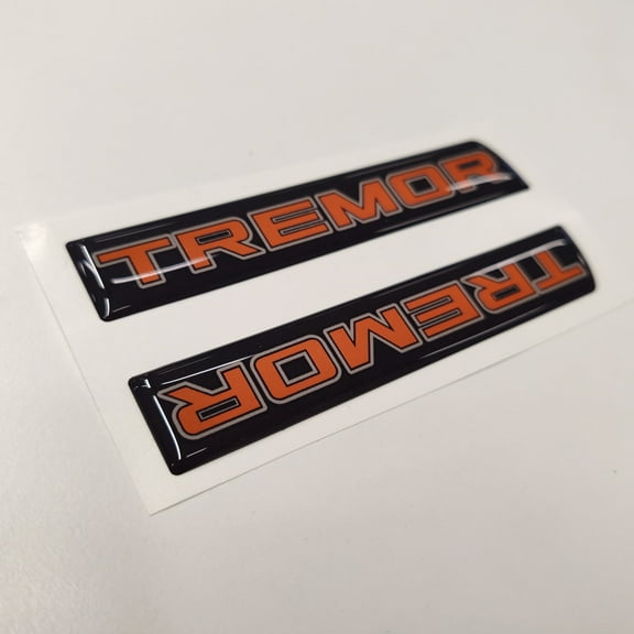 411 Decals Tremor 3D Aftermarket Replacement Fender Decals for 2023 and 2024 Ford F250 or F350 Domed Decal 2pcs / Sticker Resin Set/Dark Orange
