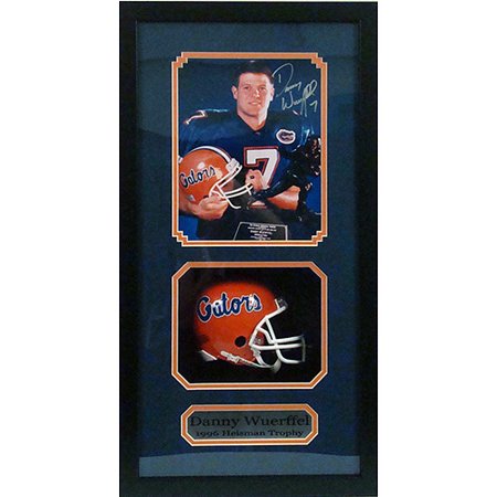 NCAA Danny Wuerffel Autographed Shadow Box with Mini Helmet, 14x20