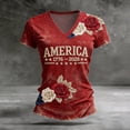 thumbnail image 2 of BOOMNY Women's 250 Anniversary Usa T Shirts Independence Day Tops Patriotic Usa Flag Graphic 4Th Of July Short Sleeve Tees for Women 1776-2026, 2 of 3