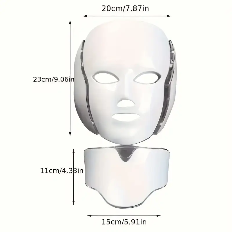 SUWU Plug-In LED Seven-Color Face Care Face Mask 7-Color LED Face And Neck Care Mask
