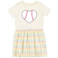 thumbnail image 3 of Inktastic Heart Shaped Baseball Girls Toddler Dress, 3 of 5